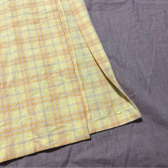 NWOT Zara Yellow Plaid Women's Skirt high slit side summer sundress bright - Picture 4 of 9